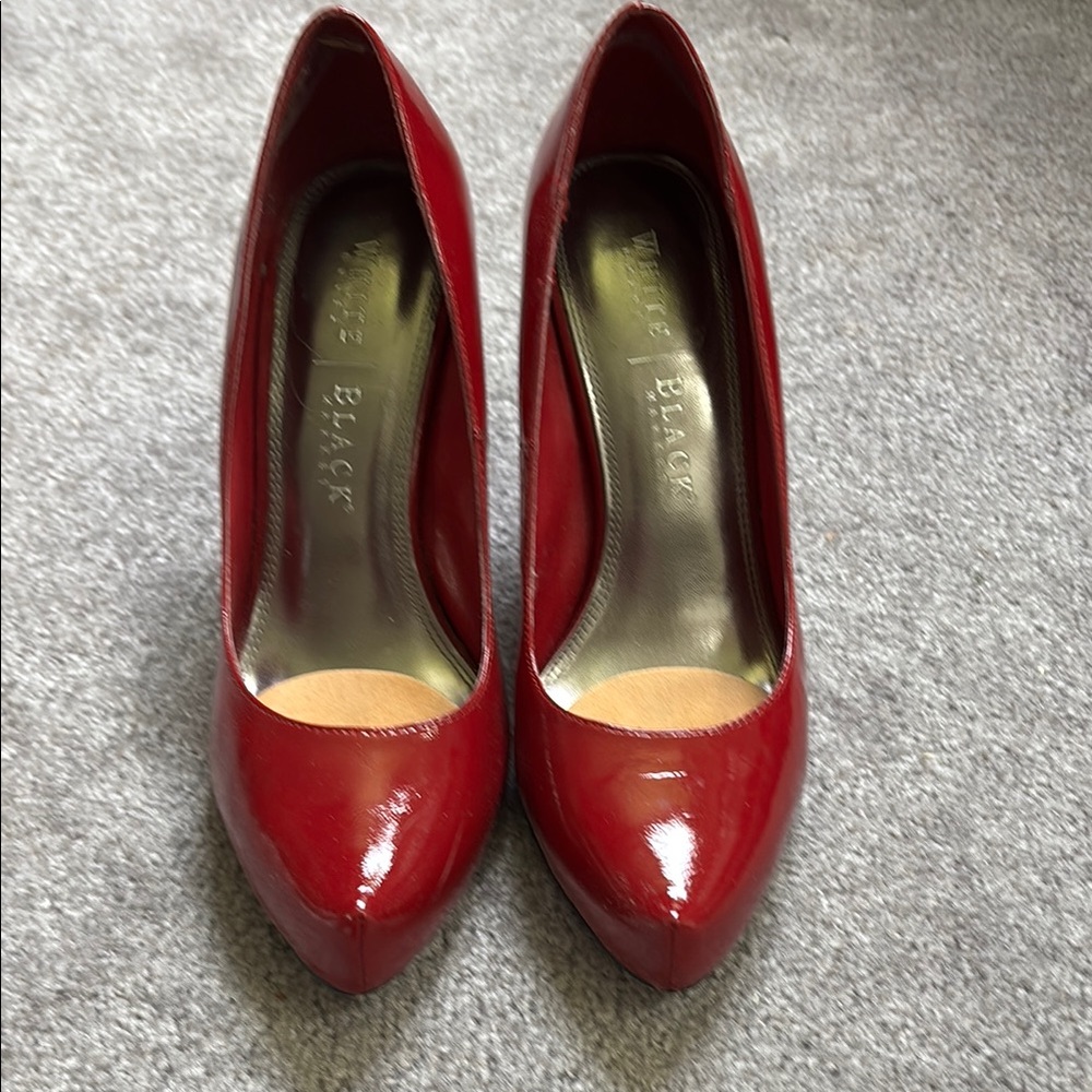 White House Black Market Red Patent Leather Heels